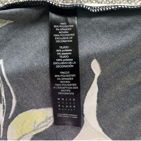 White House Black Market Steampunk Floral Ruffle Cami Top Strappy Black XS‎ - Picture 3 of 5